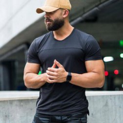 Men's Gym Workout Short-Sleeve Crew T-Shirt