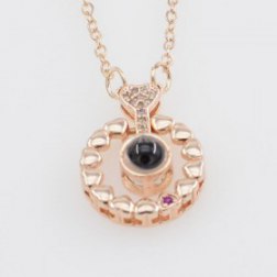 Valentine's Day Gift Rose Gold Love Heart Shaped Pendant Necklace