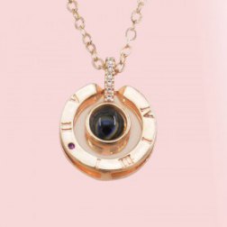 Valentine's Day Gift Rose Gold Round Shaped  Pendant Necklace