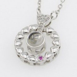 Valentine's Day Gift Silver Love Heart Shaped Pendant Necklace
