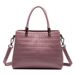 Women's Genuine Leather Crocodile Pattern Shoulder Bag Fashion Tote Bag