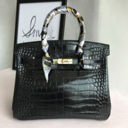 Women's Leather Crocodile Pattern Handbag Tote Bag