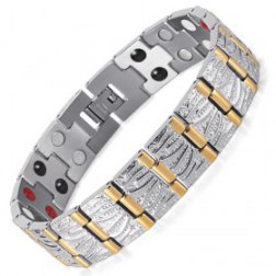 Louvre-Stainless Steel 4 in 1 Bio Energy No Side Effects Bio Magnetic Bracelet for Mens