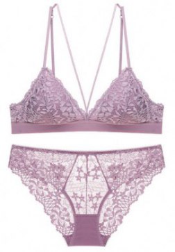 Sexy Embroidered Lace Push up Bralette Set