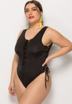 Plus Size Laced One Piece Swimsuit