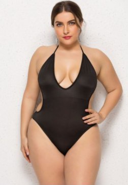 Plus Size Cut Out One Piece Swimsuit