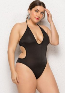Plus Size Cut Out One Piece Swimsuit