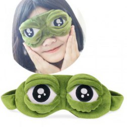 Cute Eyes Mask Cover Plush The Sad 3D Frog Eye Mask Cover Sleeping Rest Travel Sleep Anime Funny Gift