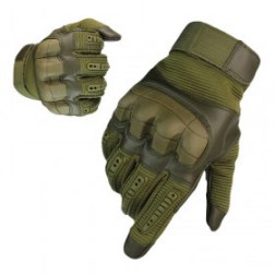 Touch Screen Tactical Rubber Hard Knuckle Full Finger Gloves Military Army Paintball Airsoft Bicycle Combat PU Leather Glove Men