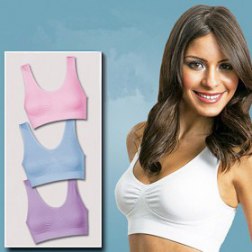 Women's 3-Pack Seamless Wireless Sports Bra with Removable Pads