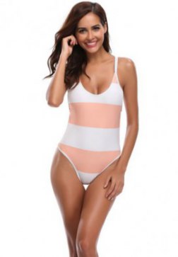 Striped One Piece Swimsuit