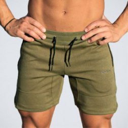 Men's Workout Shorts Fitted Training Bodybuilding Short Joggers Zip Pockets