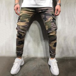 Camouflage Jeans Cargo Pockets