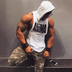 Men Bodybuilding Cotton Tank top Gyms Fitness Hooded Vest Sleeveless Workout Clothing