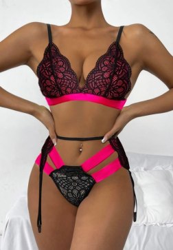 Midnight Lace Bra Set