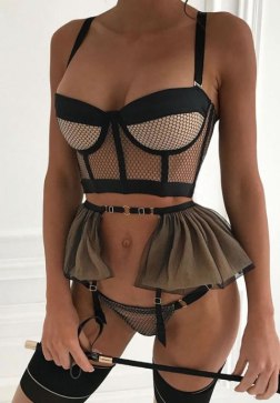 Fiercely Fishnet Bra Set