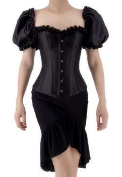 Women Sexy Puff Sleeve Bridal Corset Top Victorian Retro Burlesque