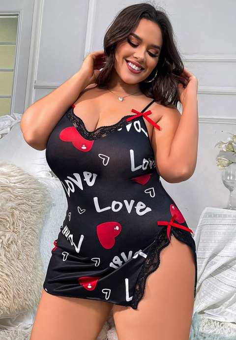 Plus Size Searching For Romance Babydoll Set