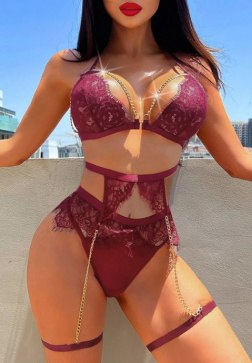 Chain & Lace Bra Set