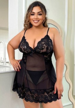 Plus Size Treated Me Better Lace Babydoll
