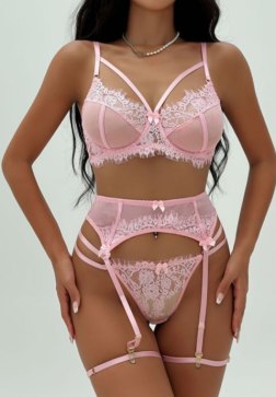 Janet Eyelash Lace Bra Set