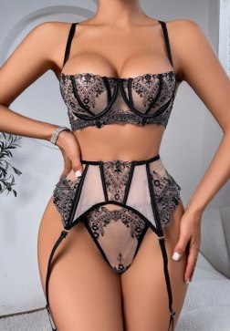 Just A Taste Embroidered Bra Set