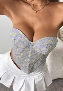 Alluring Floral Lace Bustier