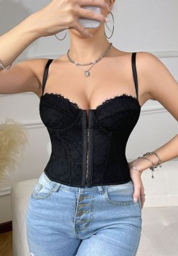 Sophisticated Black Lace Bustier