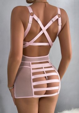 Chic Pink Bustier Dress with Straps