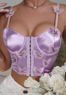 Romantic Butterfly Embroidered Bustier