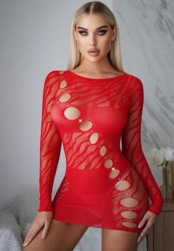 Sophisticated Red Lace Sheer Chemises