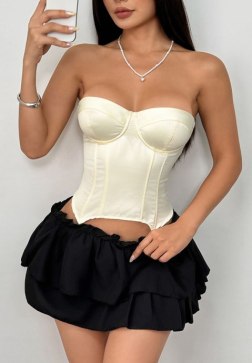 Elegant Ivory Strapless Corset Top