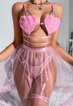 Playful and Adorable Heart Lingerie Set