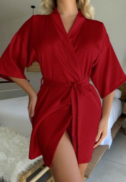 Cozy Nighttime Robe with V-Neck and Belt