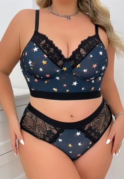 Starry Night Plus Size Bra & Panties