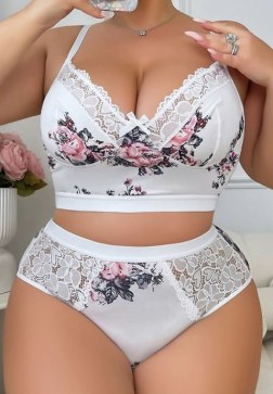 Floral Fantasy Plus Size Lingerie Set