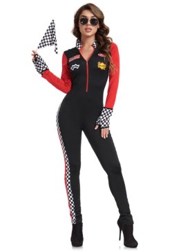 Racing Suit Costume with Checkered Details