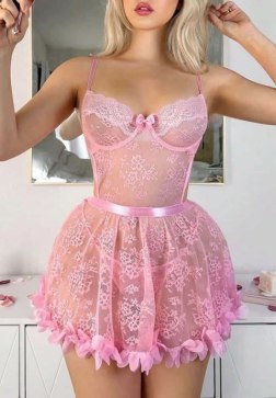 Romantic Floral Lace Lingerie with Flower Trim