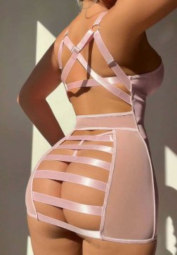 Modern Pink Bodycon Slip with Open Back