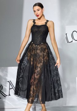 Black Lace Maxi Nightgown with Pearl Trim & Open Back – Sheer Floral Lingerie for Bridal & Anniversary