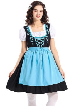 Traditional Wench Costume Set Includes Dress and Matching Apron